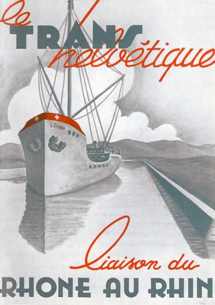 En avril 1943, l'Association Vaudoise pour la Naviguation du Rhône au Rhin sort le N°1 de son "Le Transhelvétique".